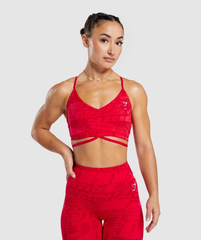 Gymshark GS Power Strappy Sports Bra Sports Bras Rood | 42SWAPUCO