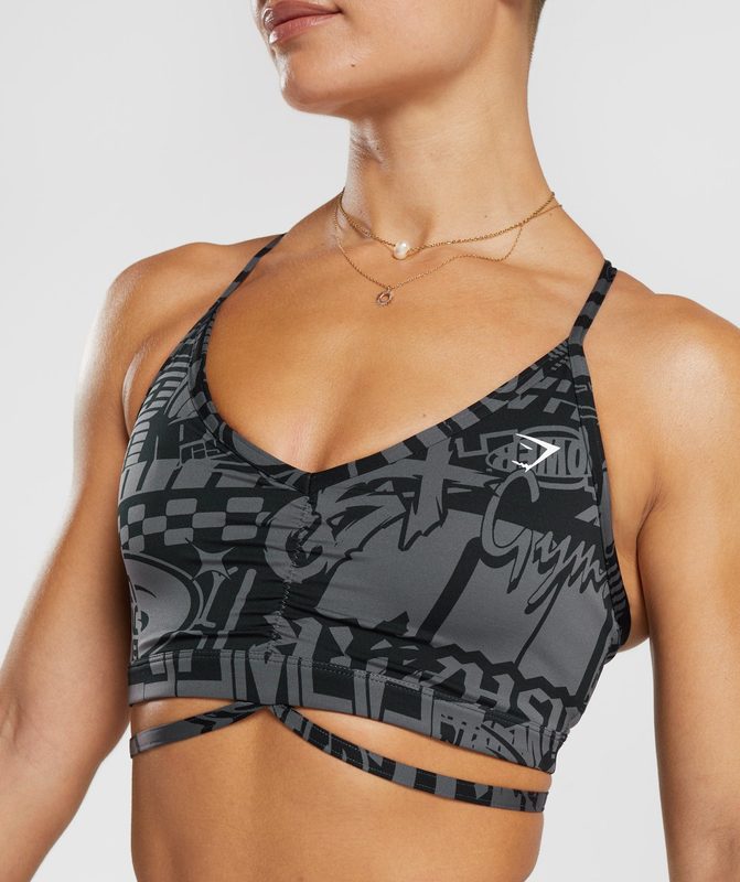 Gymshark GS Power Strappy Sports Bra Sports Bras Donkergrijs | 54TZOIQPX