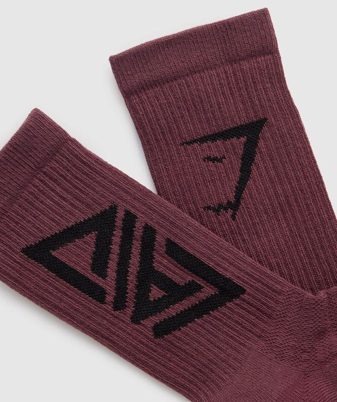 Gymshark GS x David Laid Crew Socks 1pk Sokken Bruin | 30AMYRKTL