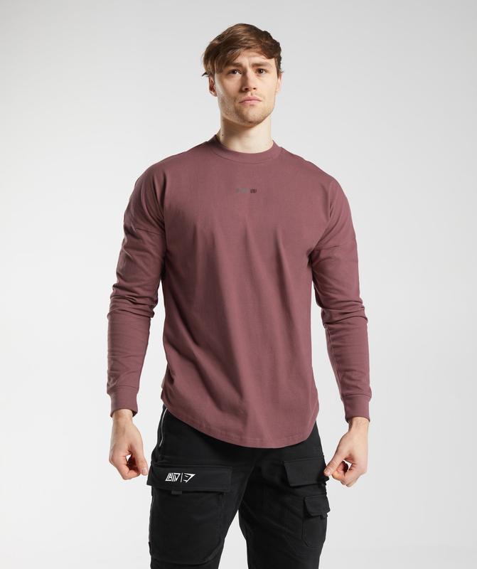 Gymshark GS x David Laid Oversized Long Sleeve T-Shirt Long Sleeve Top Bruin | 39YNXIRVD