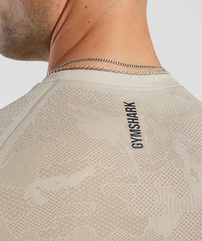 Gymshark Geo Seamless T-Shirt T-Shirts Bruin | 78KRCHEPW