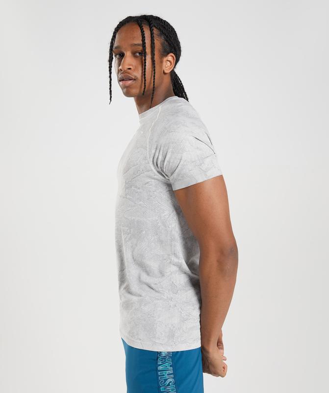 Gymshark Geo Seamless T-Shirt T-Shirts Grijs | 42SKAPIMY