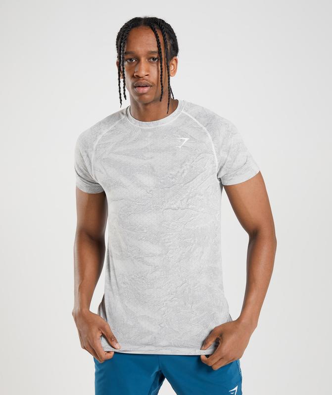 Gymshark Geo Seamless T-Shirt T-Shirts Grijs | 42SKAPIMY