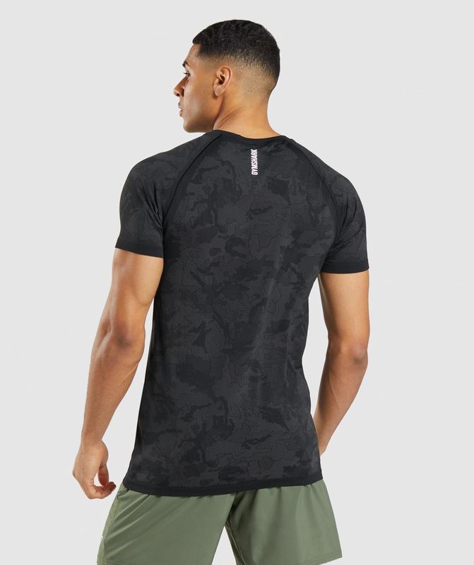 Gymshark Geo Seamless T-Shirt T-Shirts Grijs | 41YHDECTX