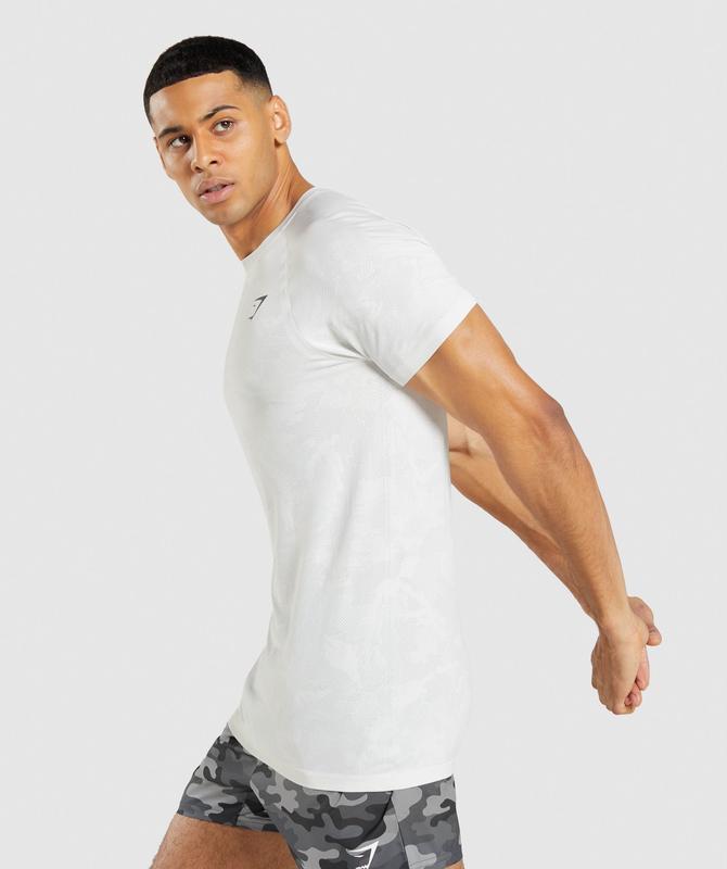 Gymshark Geo Seamless T-Shirt T-Shirts Grijs | 42UXVQLCP