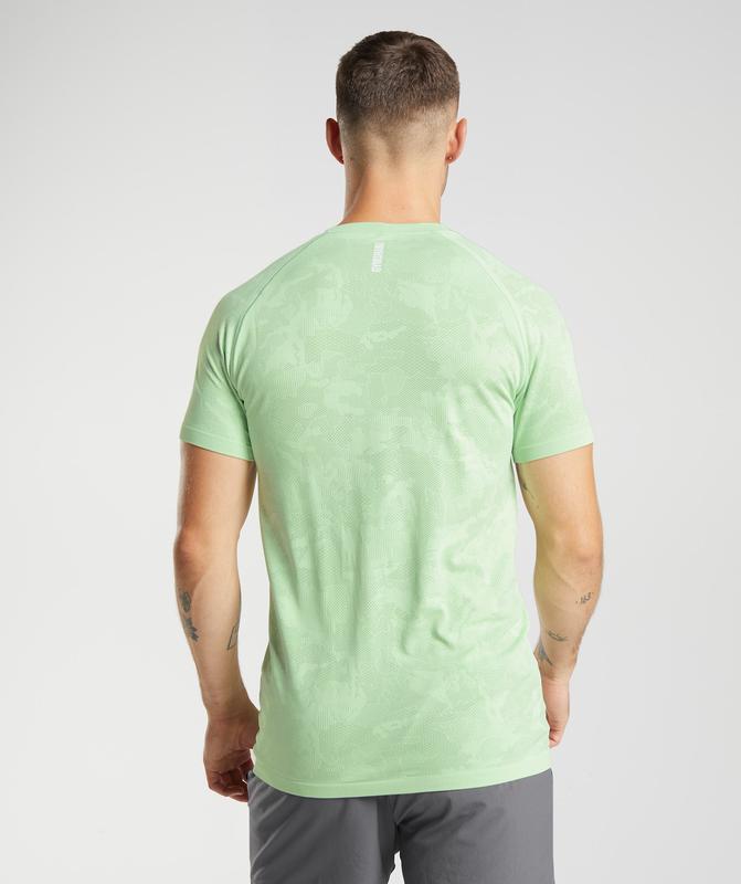 Gymshark Geo Seamless T-Shirt T-Shirts Groen | 60NZAYHKL