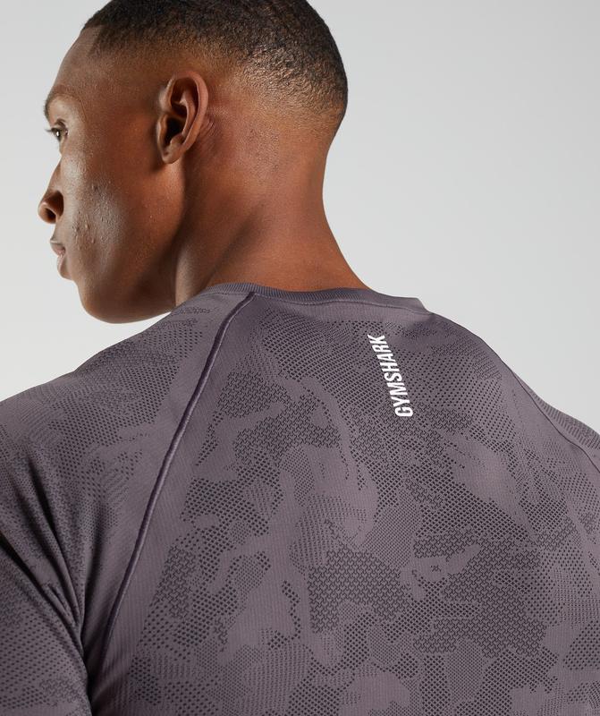 Gymshark Geo Seamless T-Shirt T-Shirts Musk Lilac/Black | 46KBLYNOI