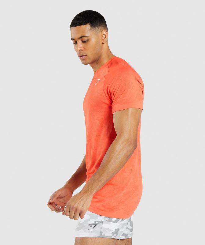 Gymshark Geo Seamless T-Shirt T-Shirts Oranje | 37BWZOCXD