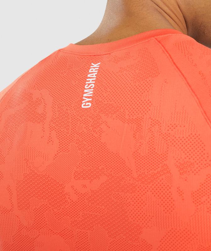 Gymshark Geo Seamless T-Shirt T-Shirts Oranje | 37BWZOCXD