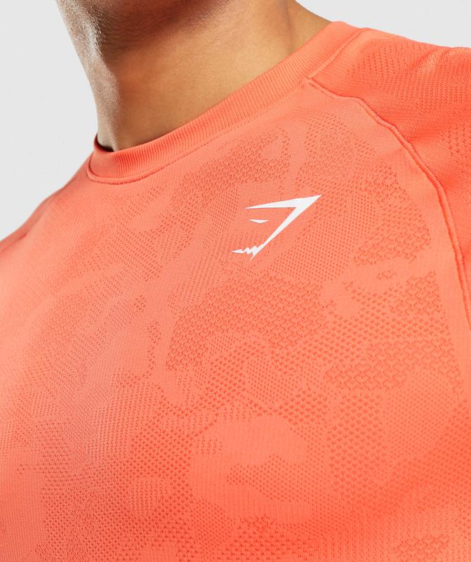 Gymshark Geo Seamless T-Shirt T-Shirts Oranje | 37BWZOCXD