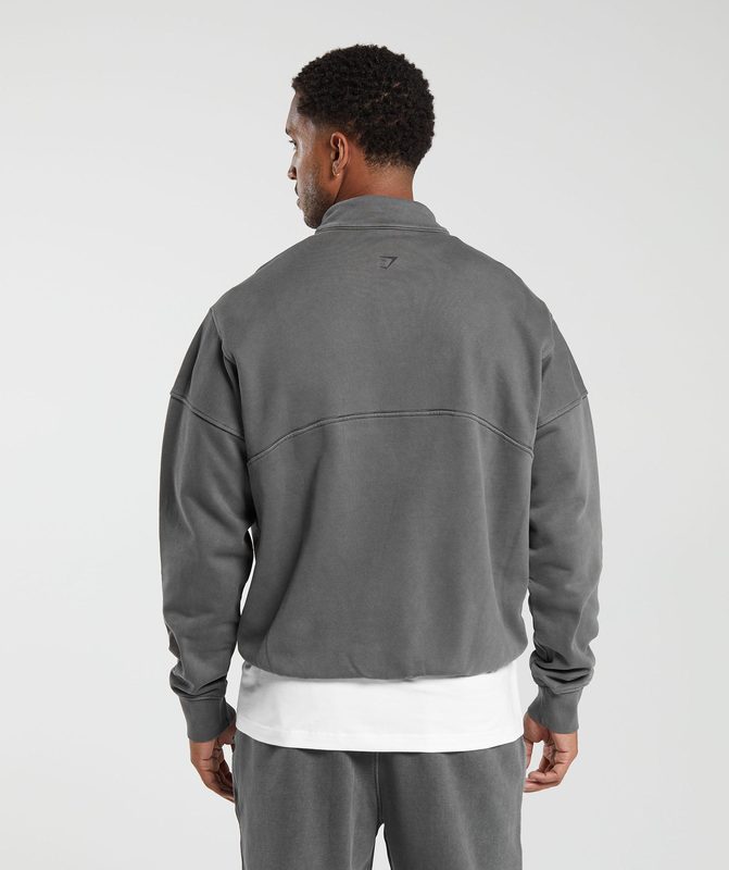 Gymshark Heavyweight 1/4 Zip Pullovers Zwart | 41VECXQJO