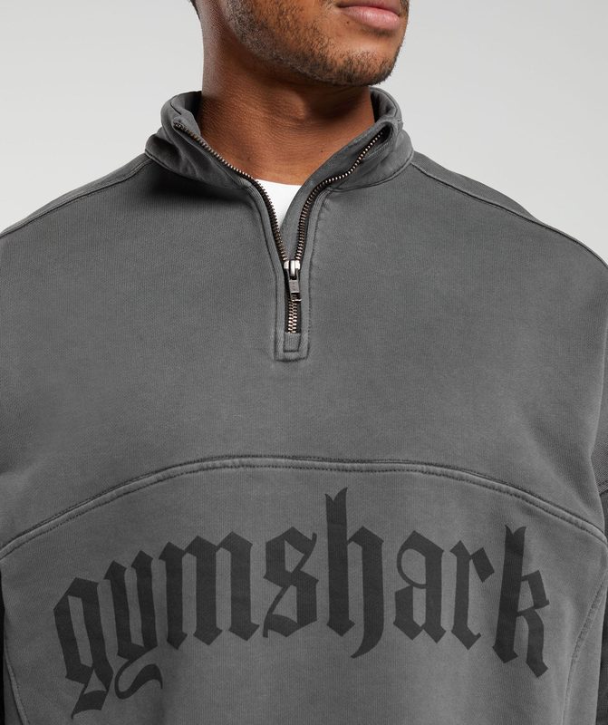 Gymshark Heavyweight 1/4 Zip Pullovers Zwart | 41VECXQJO