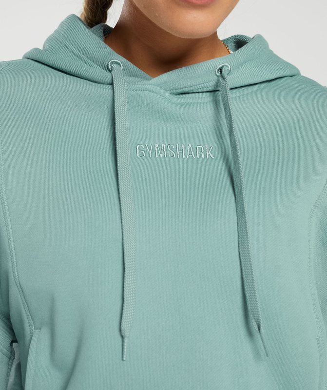 Gymshark Heavyweight Loopback Sweat Hoodie Hoodies Blauw | 52IGEAVQD