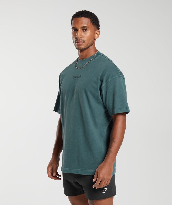 Gymshark Heavyweight T-Shirt T-Shirts Smokey Teal | 49IDCXPWR