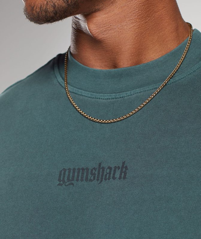 Gymshark Heavyweight T-Shirt T-Shirts Smokey Teal | 49IDCXPWR