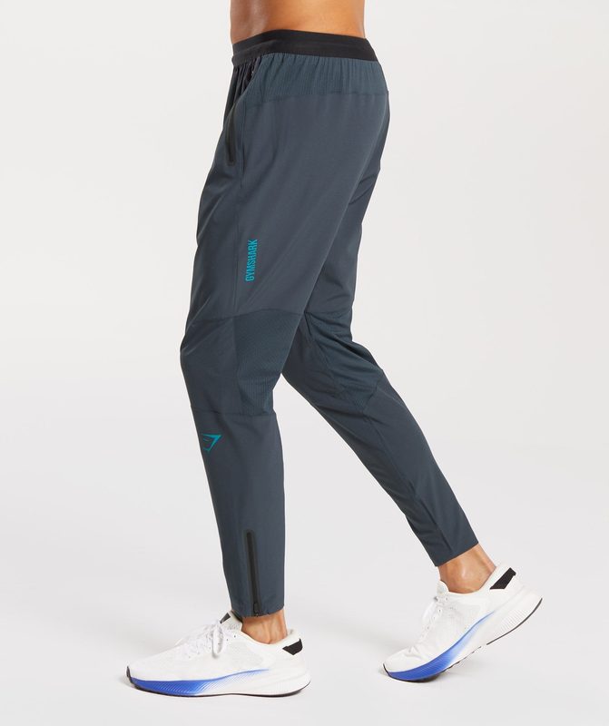 Gymshark Hybrid Woven Joggers Joggingbroek Darkest Teal | 38TBGOPNE