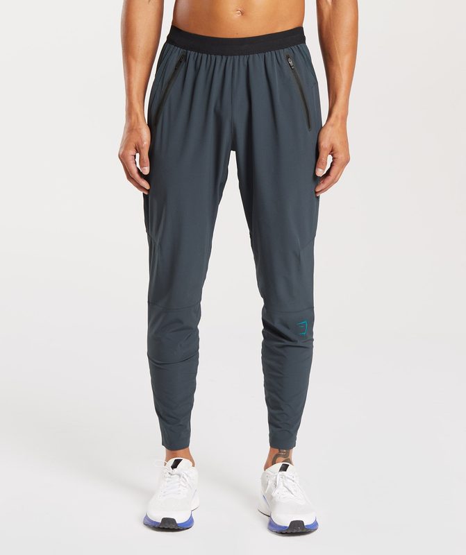 Gymshark Hybrid Woven Joggers Joggingbroek Darkest Teal | 38TBGOPNE