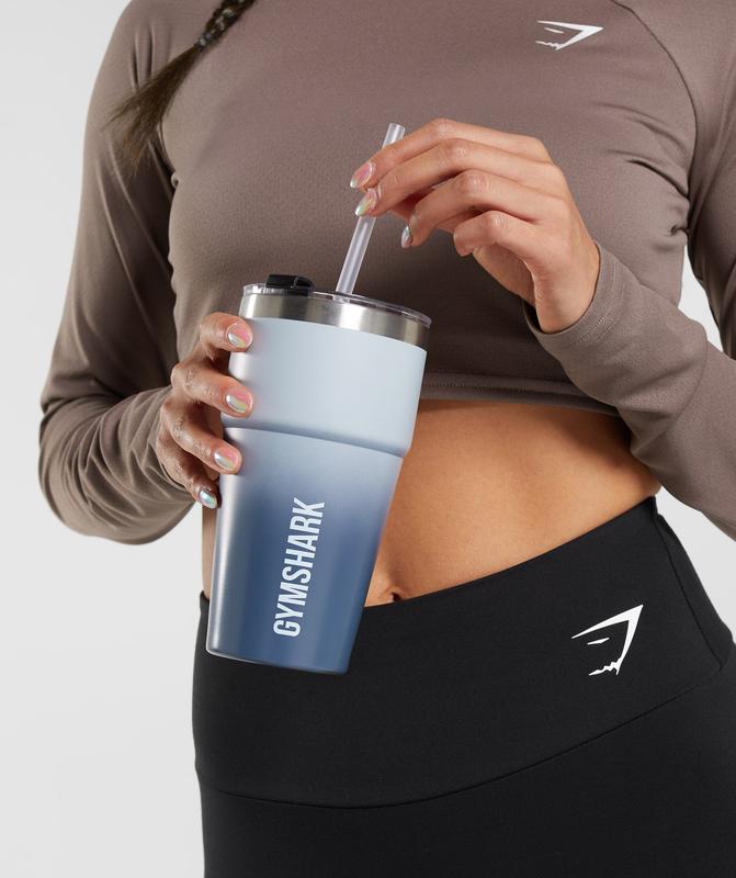 Gymshark Insulated Straw Cup All Bottles Blauw | 01ECFBWQN