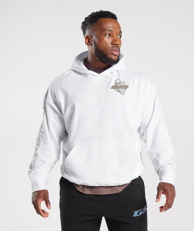 Gymshark Intergalactic Lifting Hoodie Hoodies Wit | 34KONQUIC