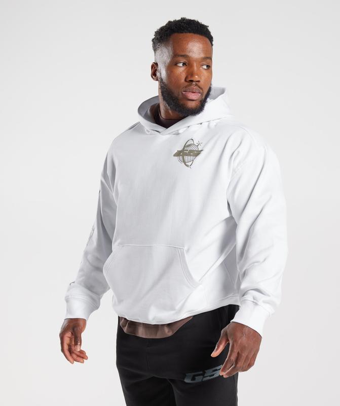 Gymshark Intergalactic Lifting Hoodie Hoodies Wit | 34KONQUIC