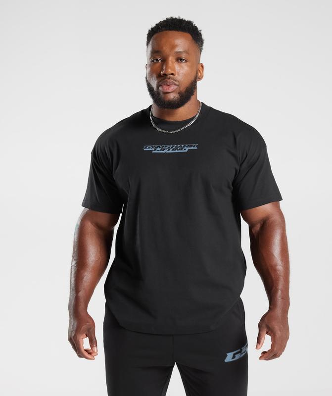 Gymshark Intergalactic Lifting Oversized T-Shirt T-Shirts Zwart | 90WHDMSVG