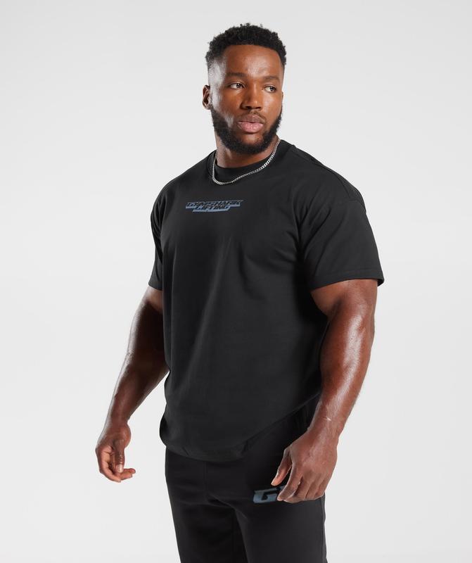 Gymshark Intergalactic Lifting Oversized T-Shirt T-Shirts Zwart | 90WHDMSVG