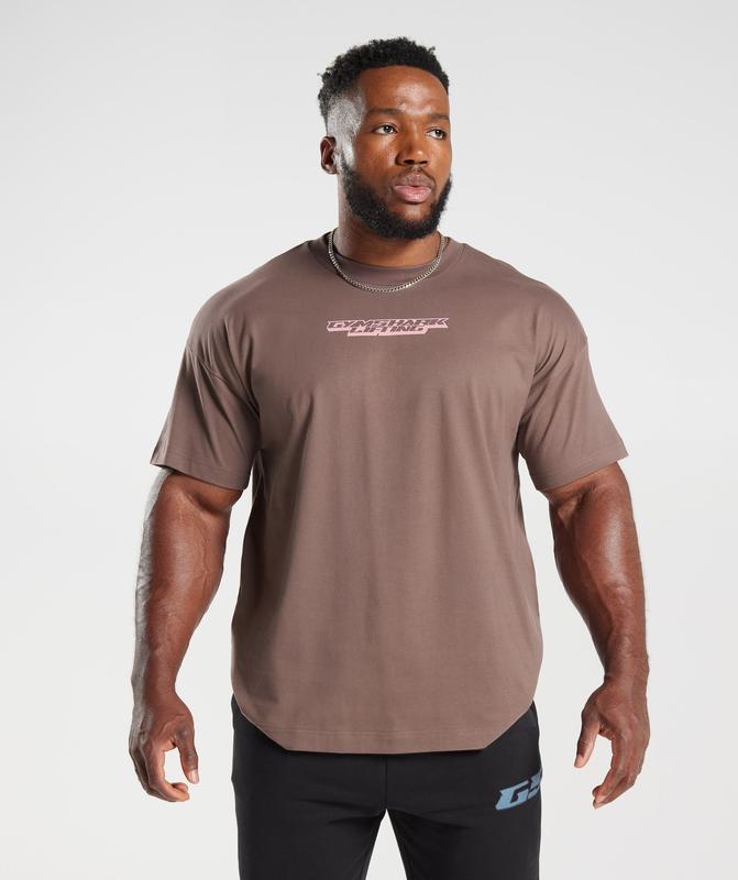 Gymshark Intergalactic Lifting Oversized T-Shirt T-Shirts Walnut Mauve | 96DAYXQUP