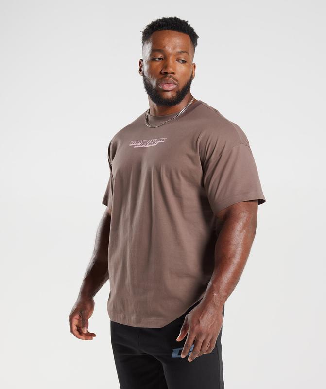 Gymshark Intergalactic Lifting Oversized T-Shirt T-Shirts Walnut Mauve | 96DAYXQUP