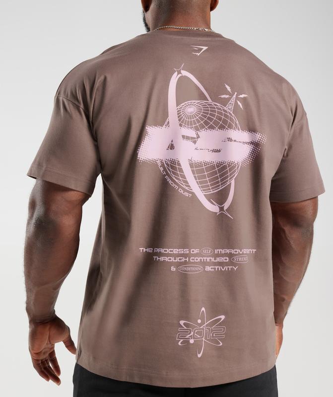 Gymshark Intergalactic Lifting Oversized T-Shirt T-Shirts Walnut Mauve | 96DAYXQUP