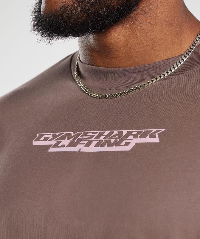 Gymshark Intergalactic Lifting Oversized T-Shirt T-Shirts Walnut Mauve | 96DAYXQUP