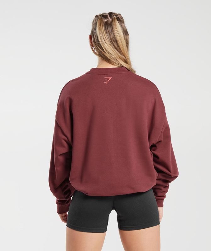 Gymshark Ironworks Oversized Sweatshirt Pullovers Rood | 86IFBWAET