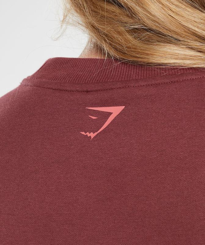 Gymshark Ironworks Oversized Sweatshirt Pullovers Rood | 86IFBWAET