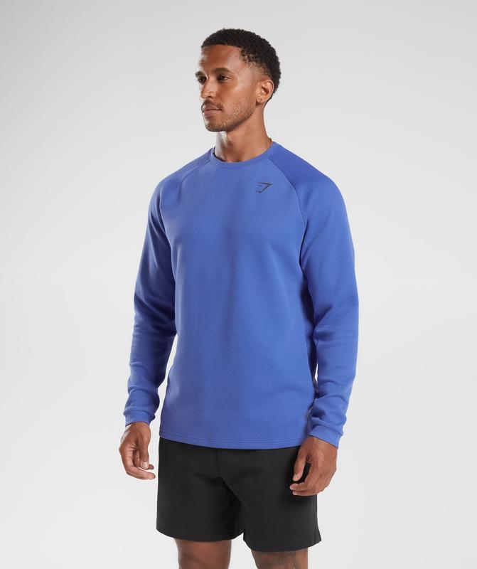 Gymshark Knit Crew Pullovers Blauw | 52AWYBUHC