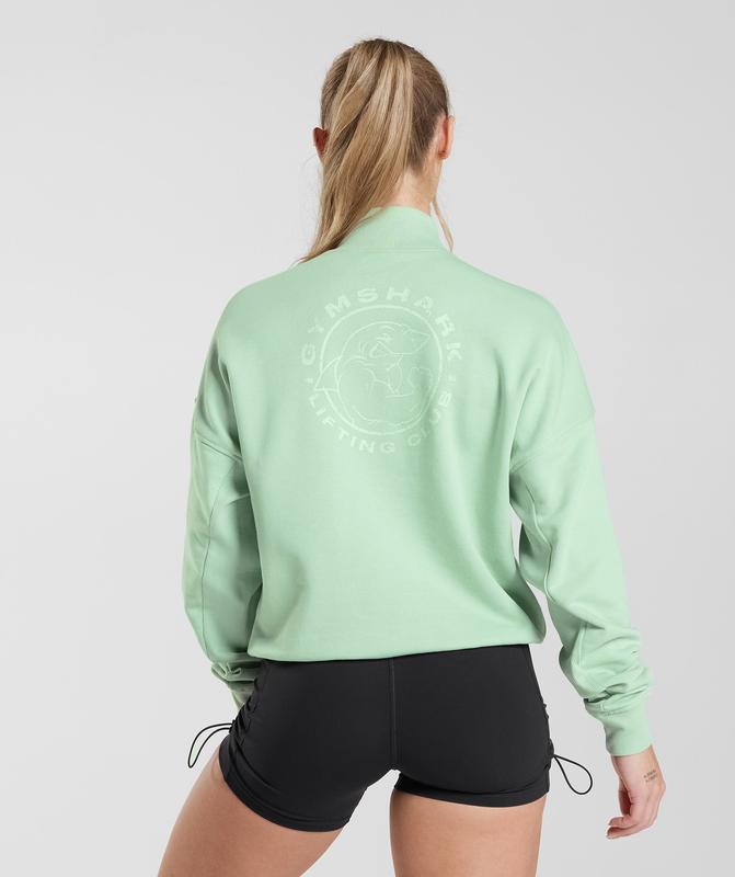 Gymshark Legacy 1/4 Zip Sweatshirt Pullovers Groen | 26ISYPZKQ