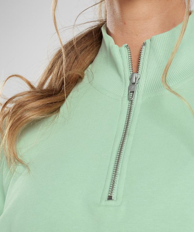 Gymshark Legacy 1/4 Zip Sweatshirt Pullovers Groen | 26ISYPZKQ