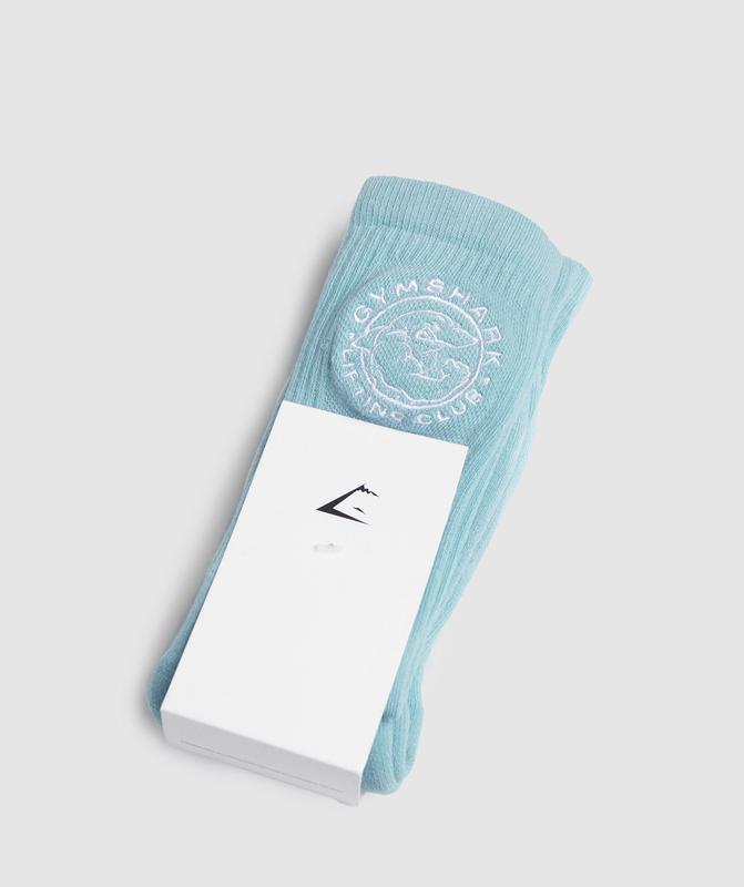 Gymshark Legacy Crew Socks 2pk Sokken Iceberg Blue/White | 35VHJIBFQ