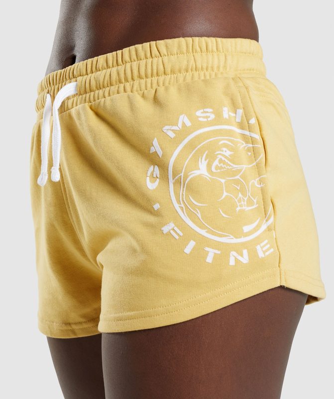 Gymshark Legacy Graphic Shorts Korte Broek Geel | 93DXNQOWA