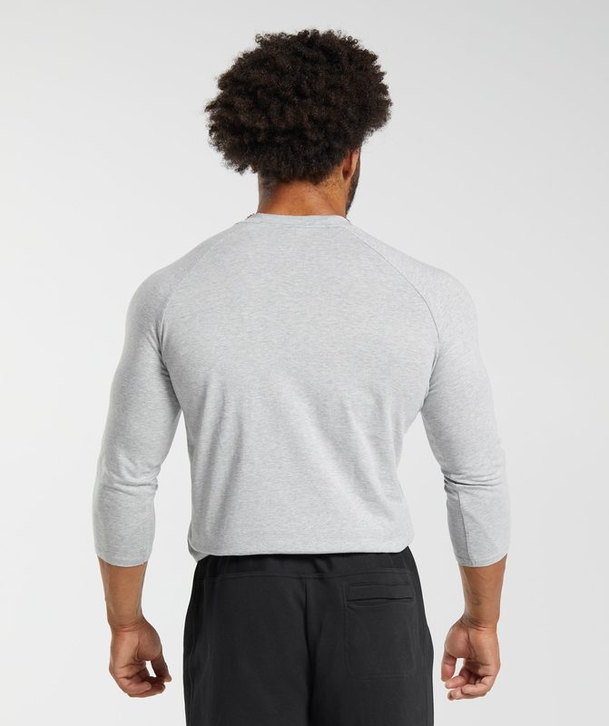 Gymshark Legacy Henley Long Sleeve Top Lichtgrijs | 83PTLNUEM