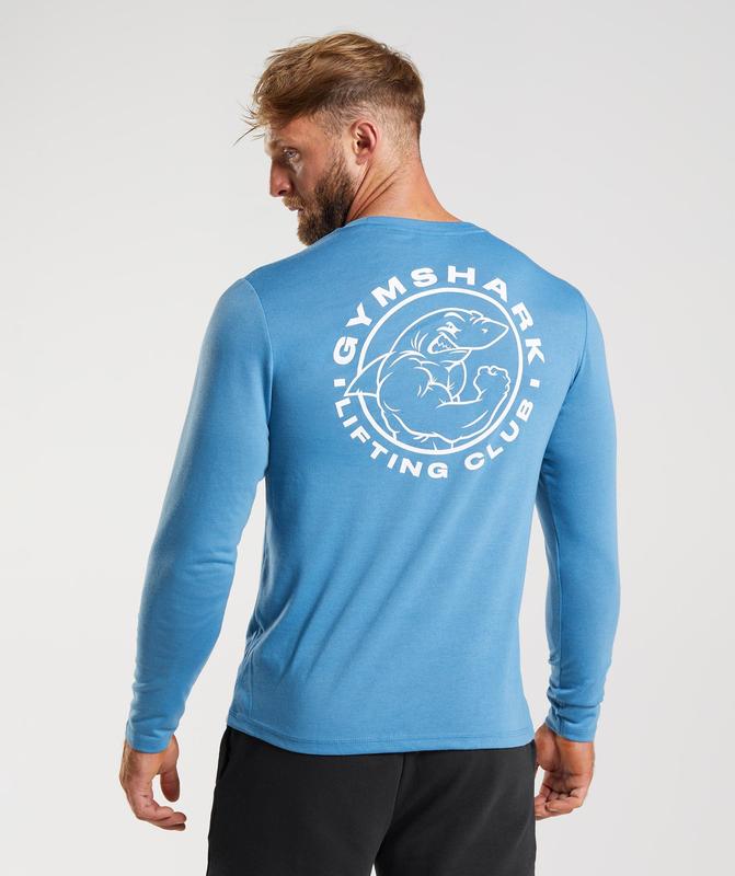 Gymshark Legacy Long Sleeve T-Shirt Long Sleeve Top Blauw | 07ORSZVWU