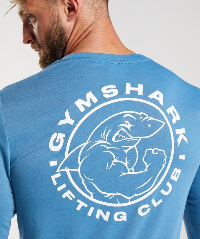 Gymshark Legacy Long Sleeve T-Shirt Long Sleeve Top Blauw | 07ORSZVWU