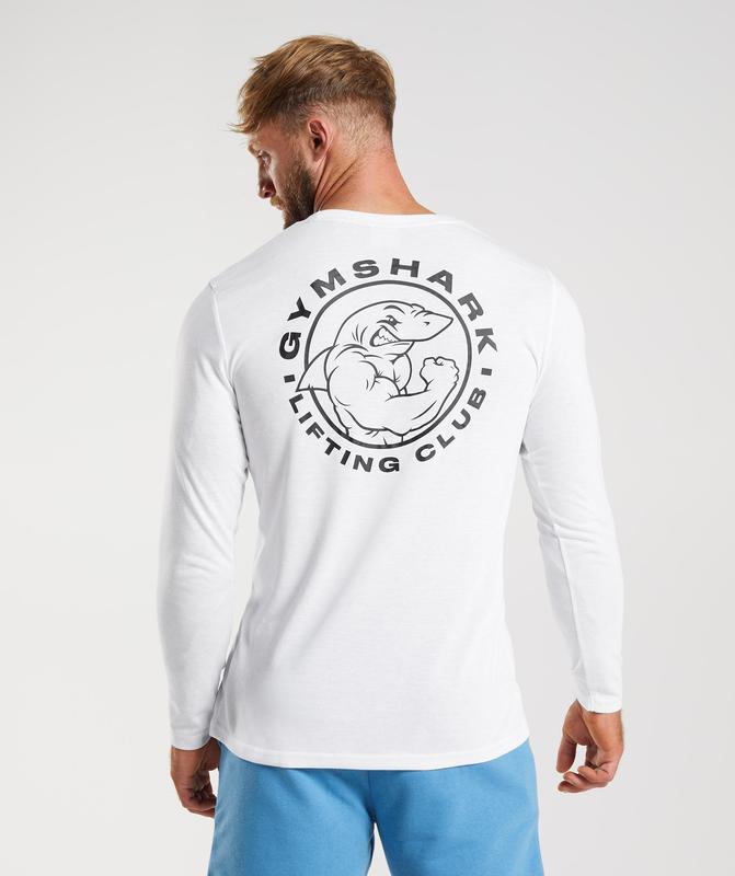 Gymshark Legacy Long Sleeve T-Shirt Long Sleeve Top Wit | 73TLNKYRJ