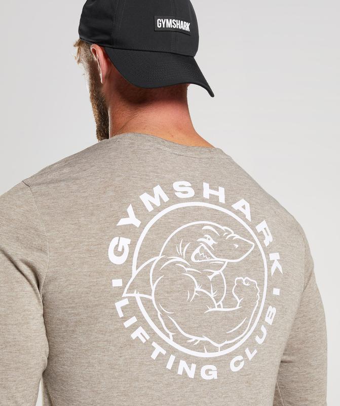 Gymshark Legacy Long Sleeve T-Shirt Long Sleeve Top Limestone Marl | 53IAVJPEM