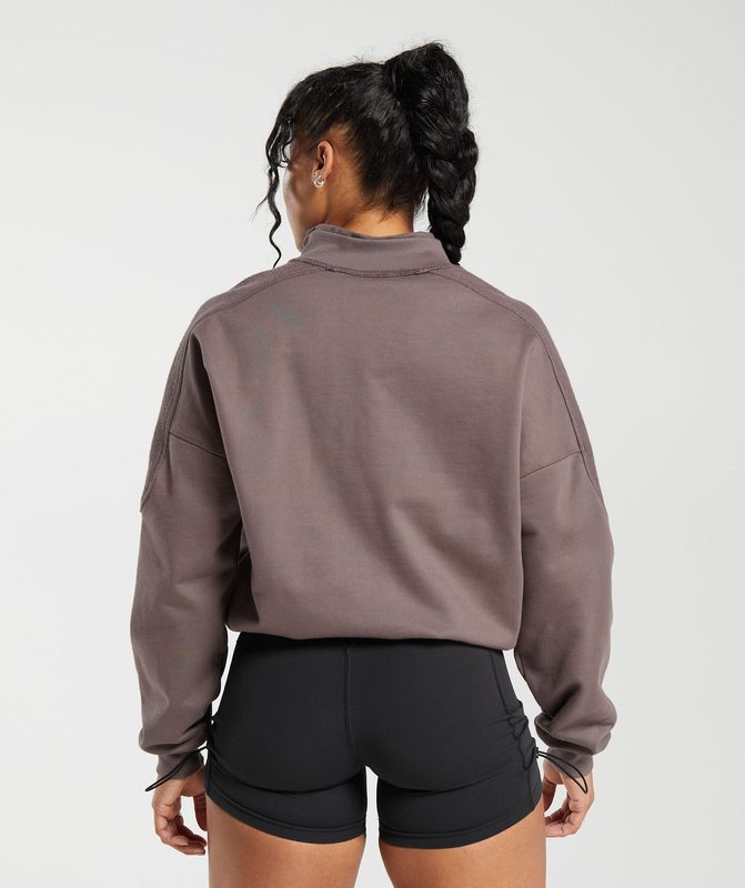 Gymshark Legacy Oversized Sweatshirt Pullovers Walnut Mauve | 64CNPHASM