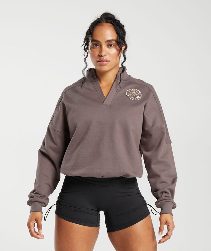 Gymshark Legacy Oversized Sweatshirt Pullovers Walnut Mauve | 64CNPHASM