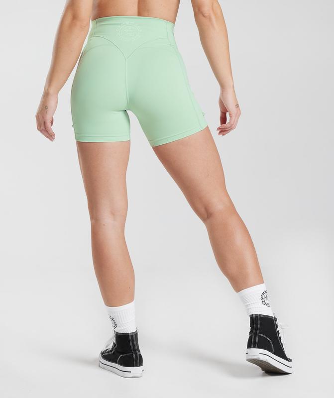 Gymshark Legacy Ruched Tight Shorts Korte Broek Groen | 05RBDEAZT