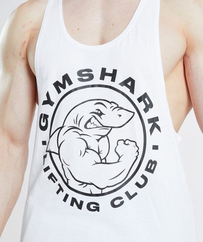 Gymshark Legacy Stringer Stringer Wit | 45AMWFRDN