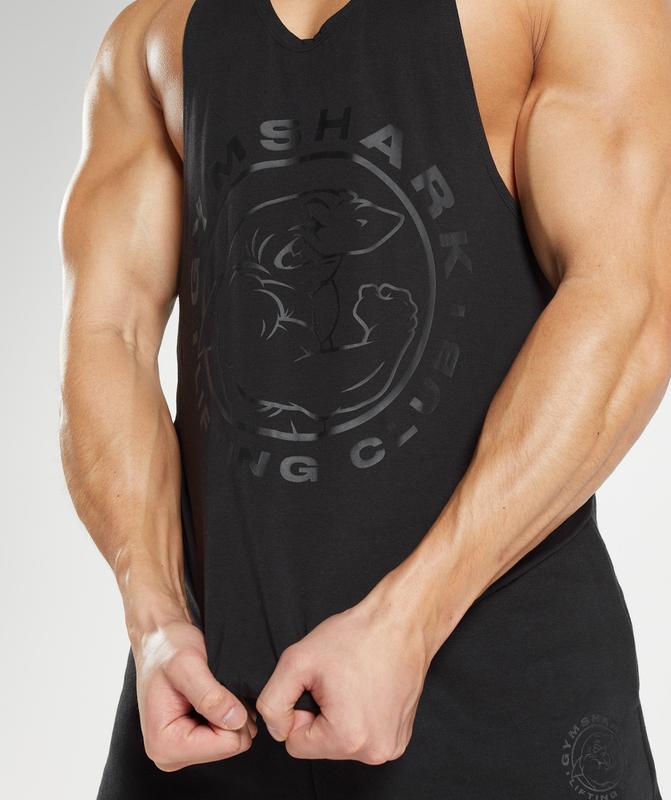 Gymshark Legacy Stringer Stringer Zwart | 07KZHEMTP