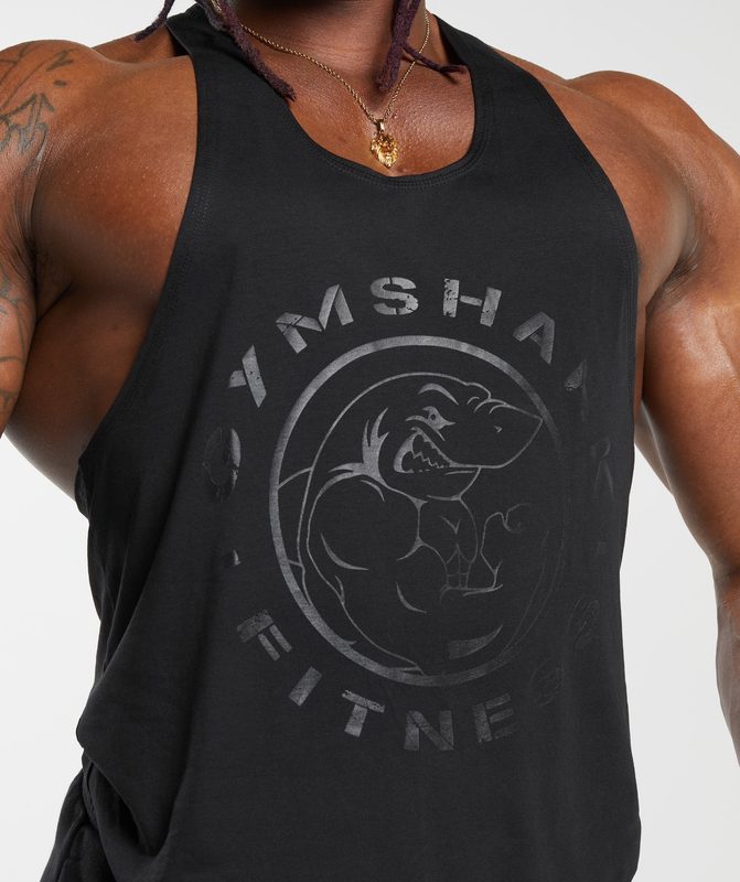 Gymshark Legacy Stringer Stringer Zwart | 86LSVUYIR