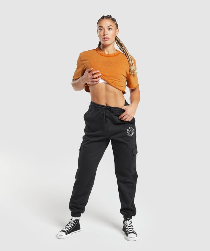 Gymshark Legacy Washed Crop Top Crop Tops Oranje | 64RMLTBPQ