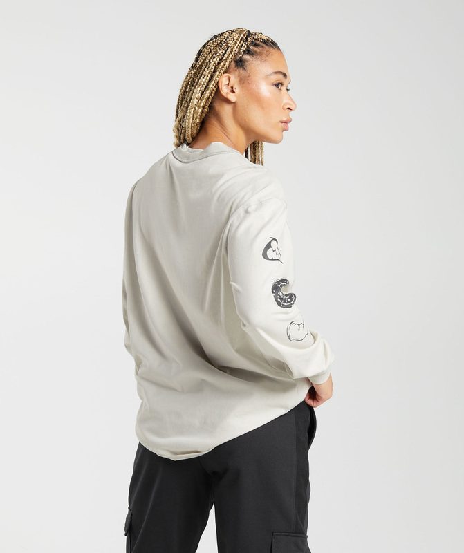 Gymshark Legacy Washed Long Sleeve Top Long Sleeve Top Metal Lichtturkoois | 32AQBUYOD